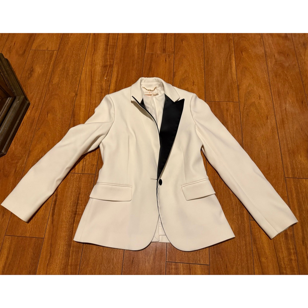 Women's Tory Burch White & Black Tuxedo Blazer Size 8
